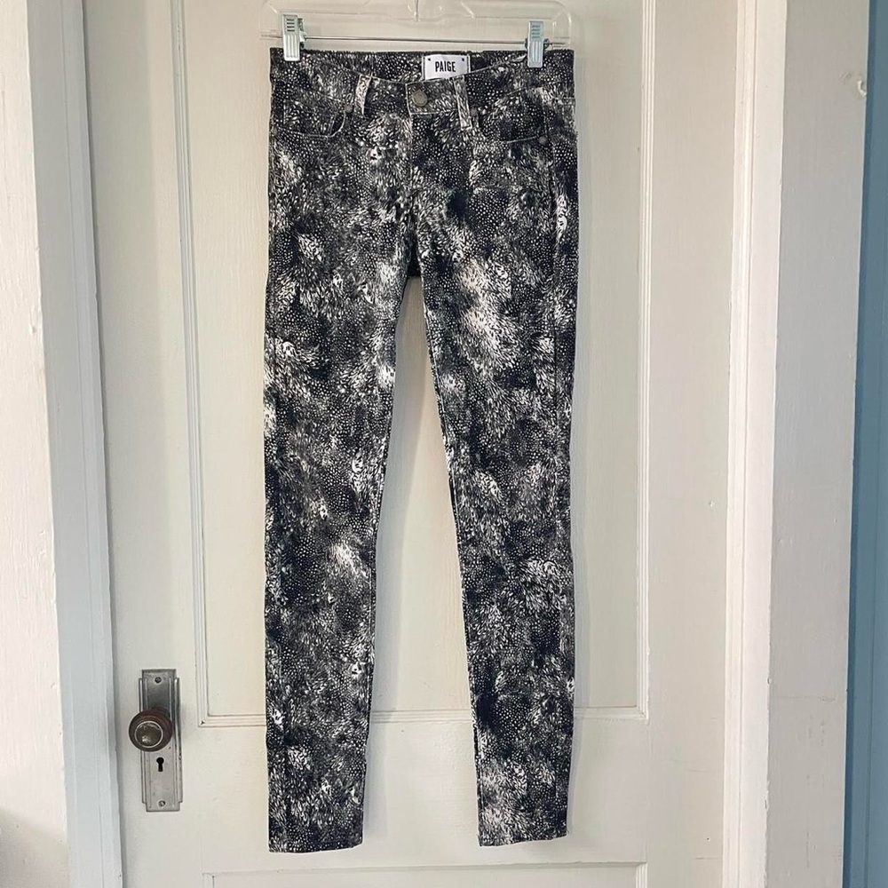 PAIGE Verdugo Ultra Skinny Jeans Size 25 Abstract Print Stretch Denim